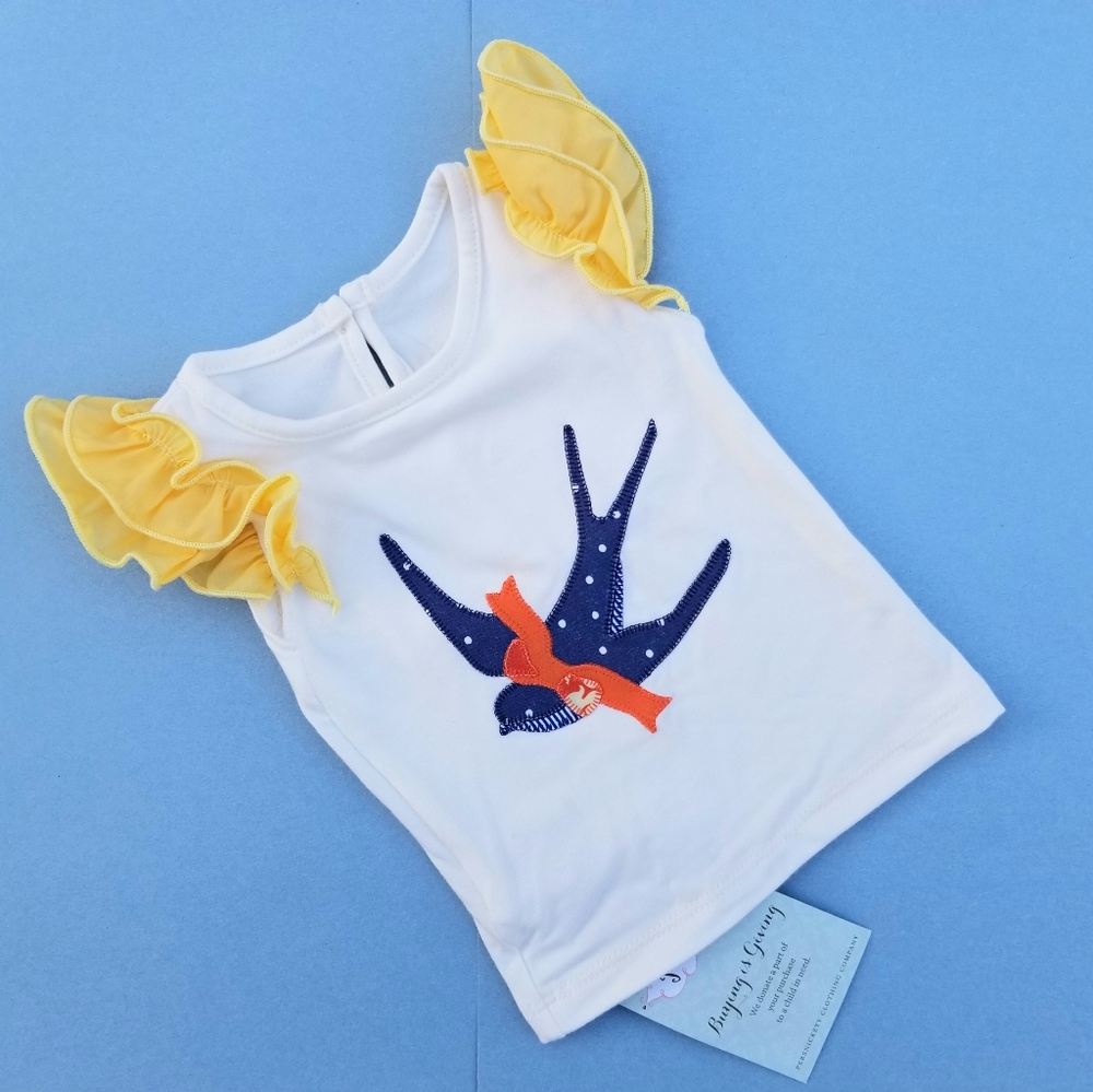 PERSNICKETY Boutique Girls Top Bird 3-6 months